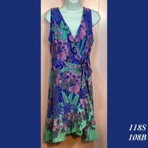 118S - 108B , Sleeveless wrap dress
