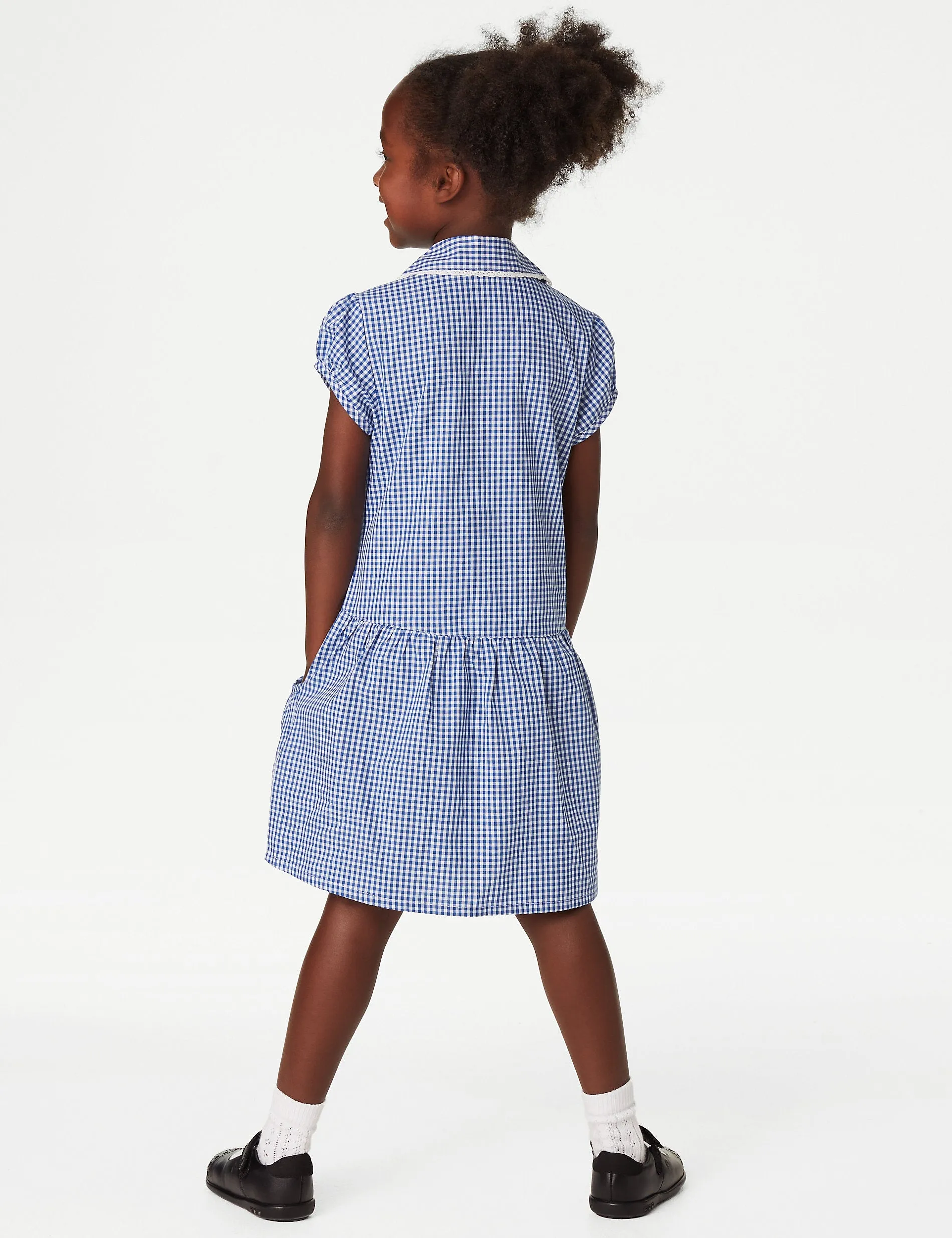 2 Pack Gingham Cotton School Dresses for Girls (2-14 Years) Marks & Spencer