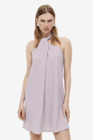 A-line halterneck dress H&M, lilac