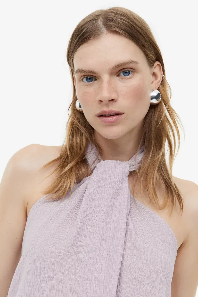 A-line halterneck dress H&M, lilac
