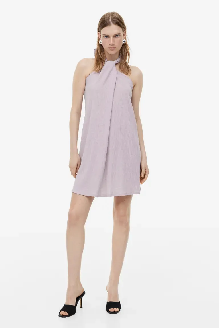 A-line halterneck dress H&M, lilac