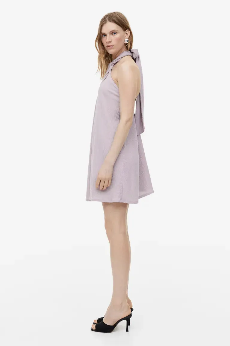 A-line halterneck dress H&M, lilac