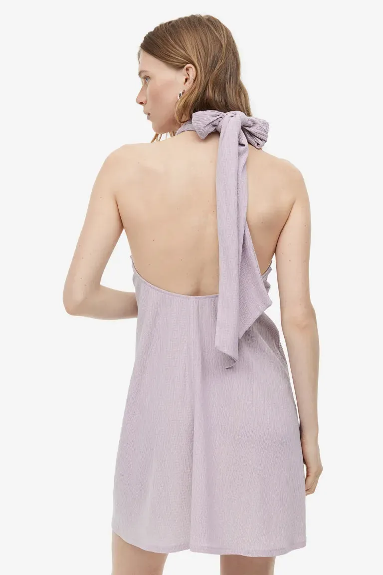 A-line halterneck dress H&M, lilac