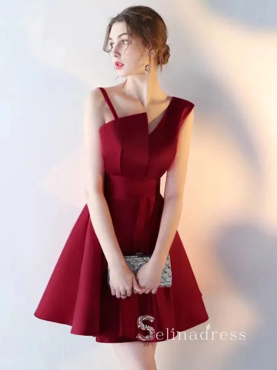A-line Straps Pearl Pink Cheap Short Prom Dress Cute Homecoming Dresses #MHL127