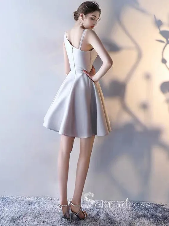 A-line Straps Pearl Pink Cheap Short Prom Dress Cute Homecoming Dresses #MHL127
