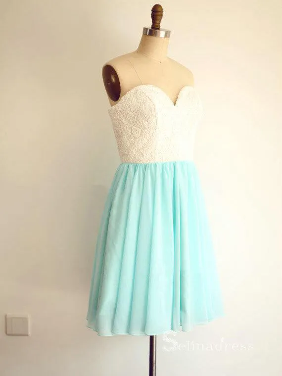 A-line Sweetheat Short/Mini Cheap Bridesmaid Dress Mint Green Bridesmaid Dresses BRD009