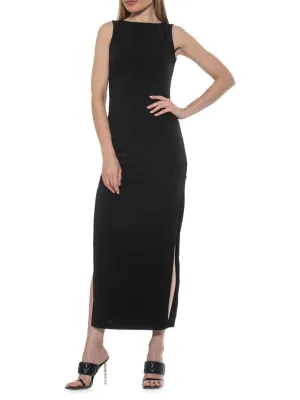 Alexia Admor Maxi Dress with Side Slit, Black
