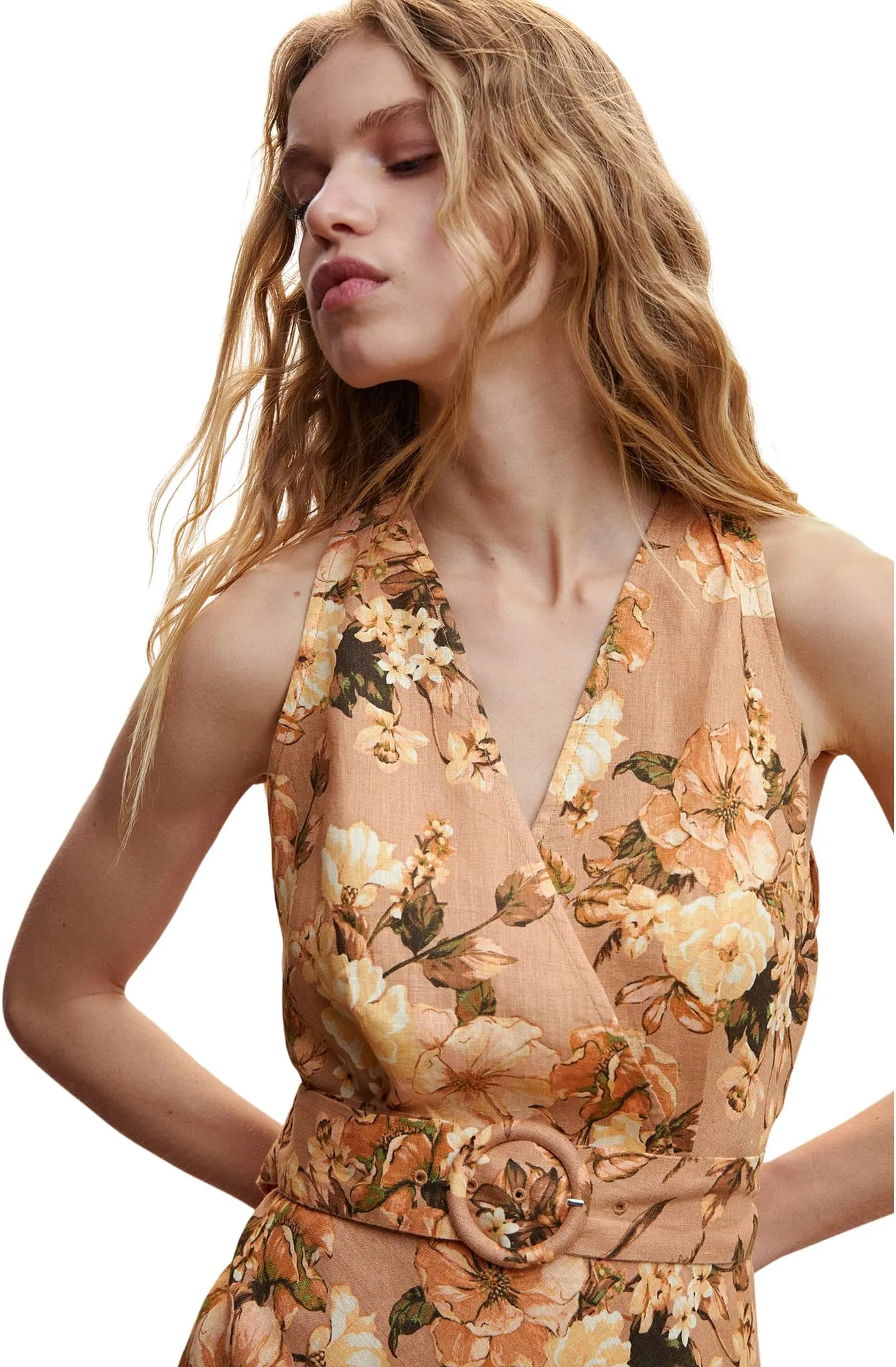 Amalfi dress MANGO, brown