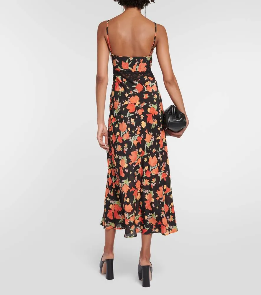 Amora midi dress with floral print RIXO, multicolor