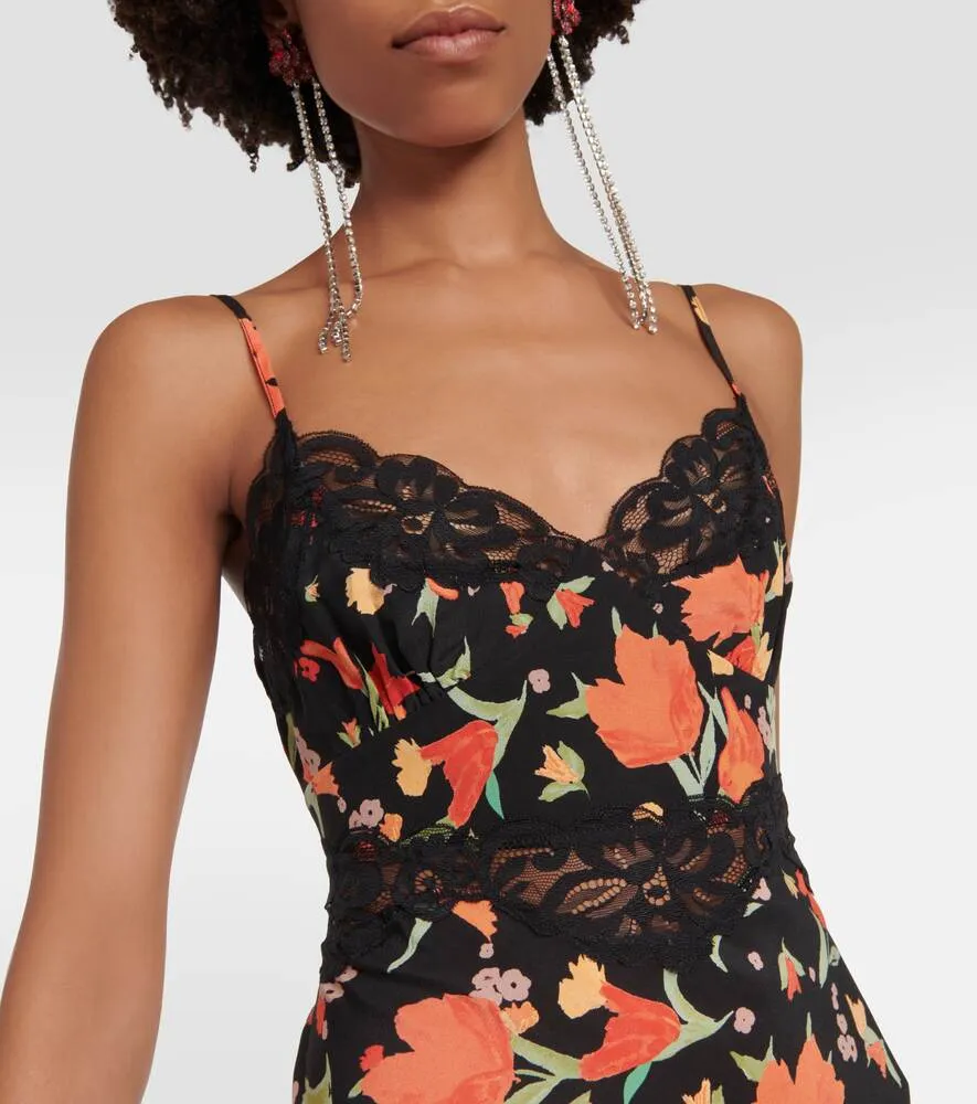 Amora midi dress with floral print RIXO, multicolor