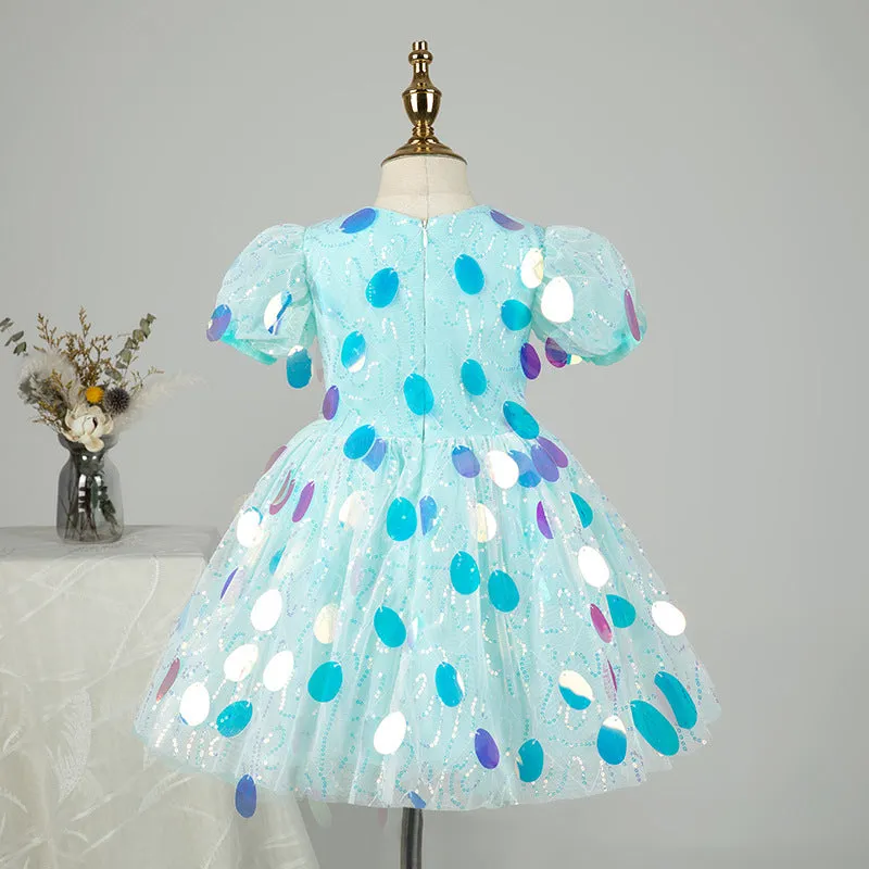 Baby Girl Dress Toddler Ball Gowns Princess Circle Sequins Birthday Party Dress