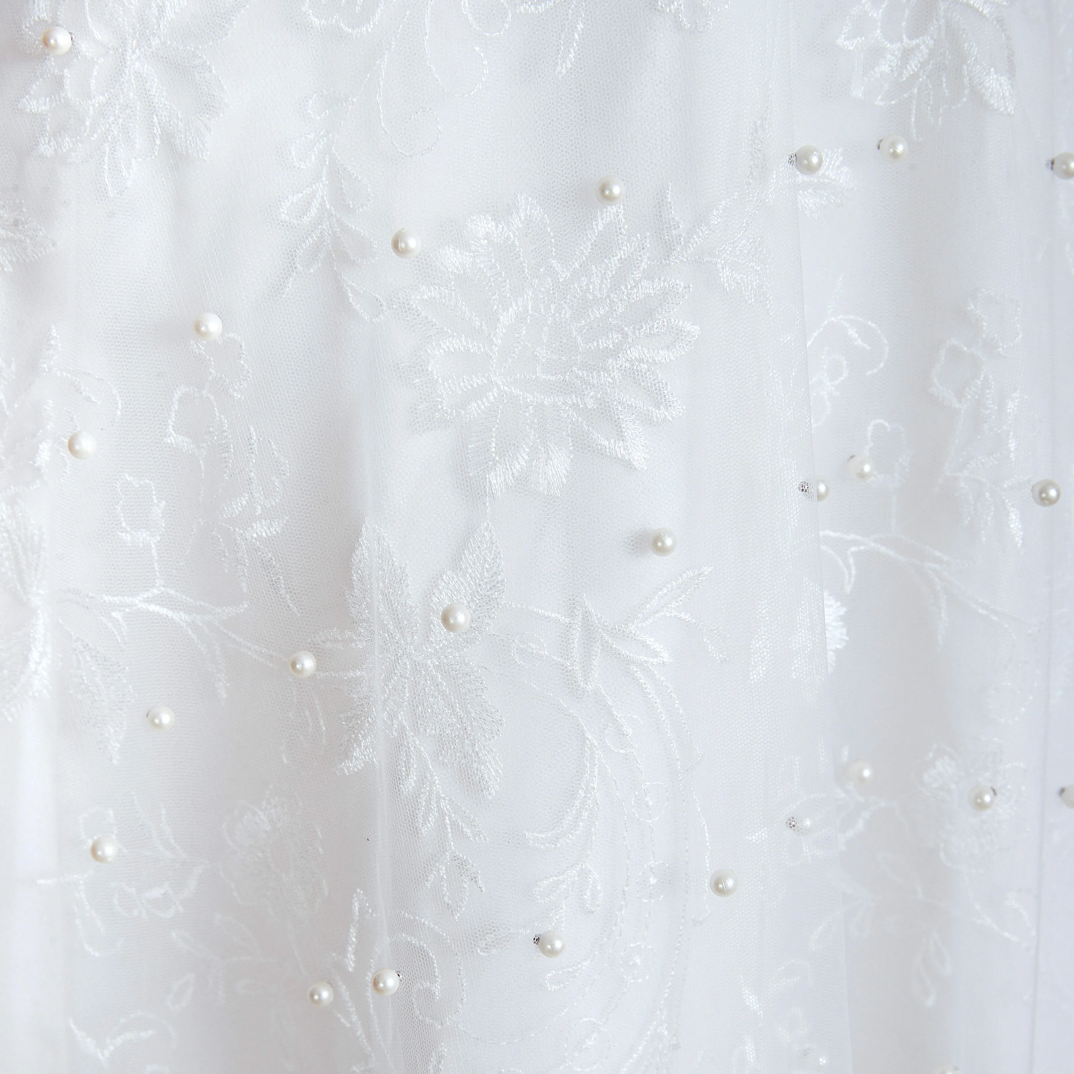 Beading Pearls Lace Floor Length Straps V-Back Backless White A-Line Wedding Dresses