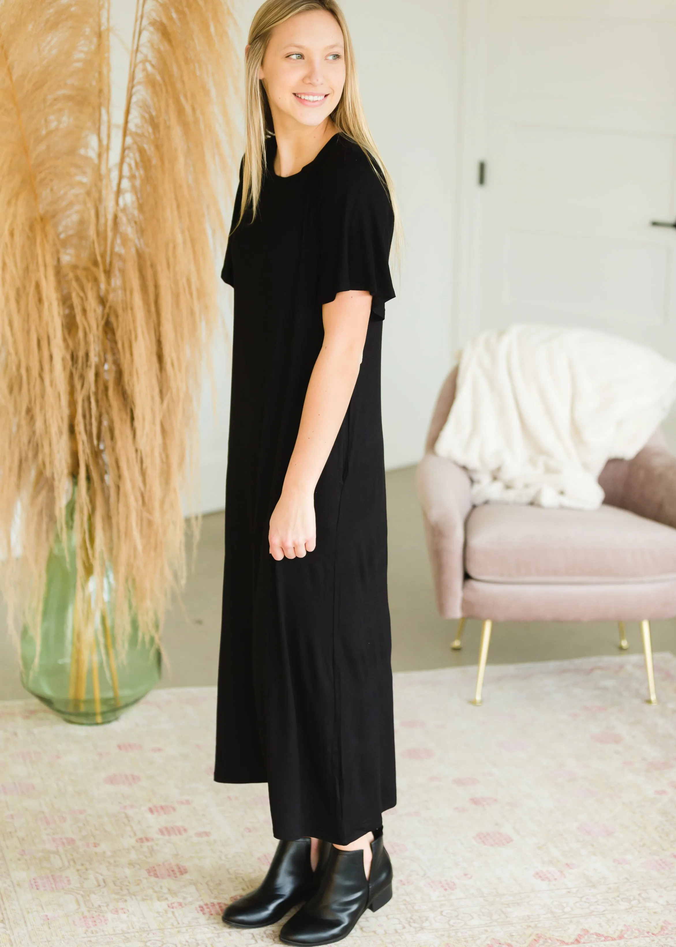 Black Bell Sleeve Maxi Dress - FINAL SALE
