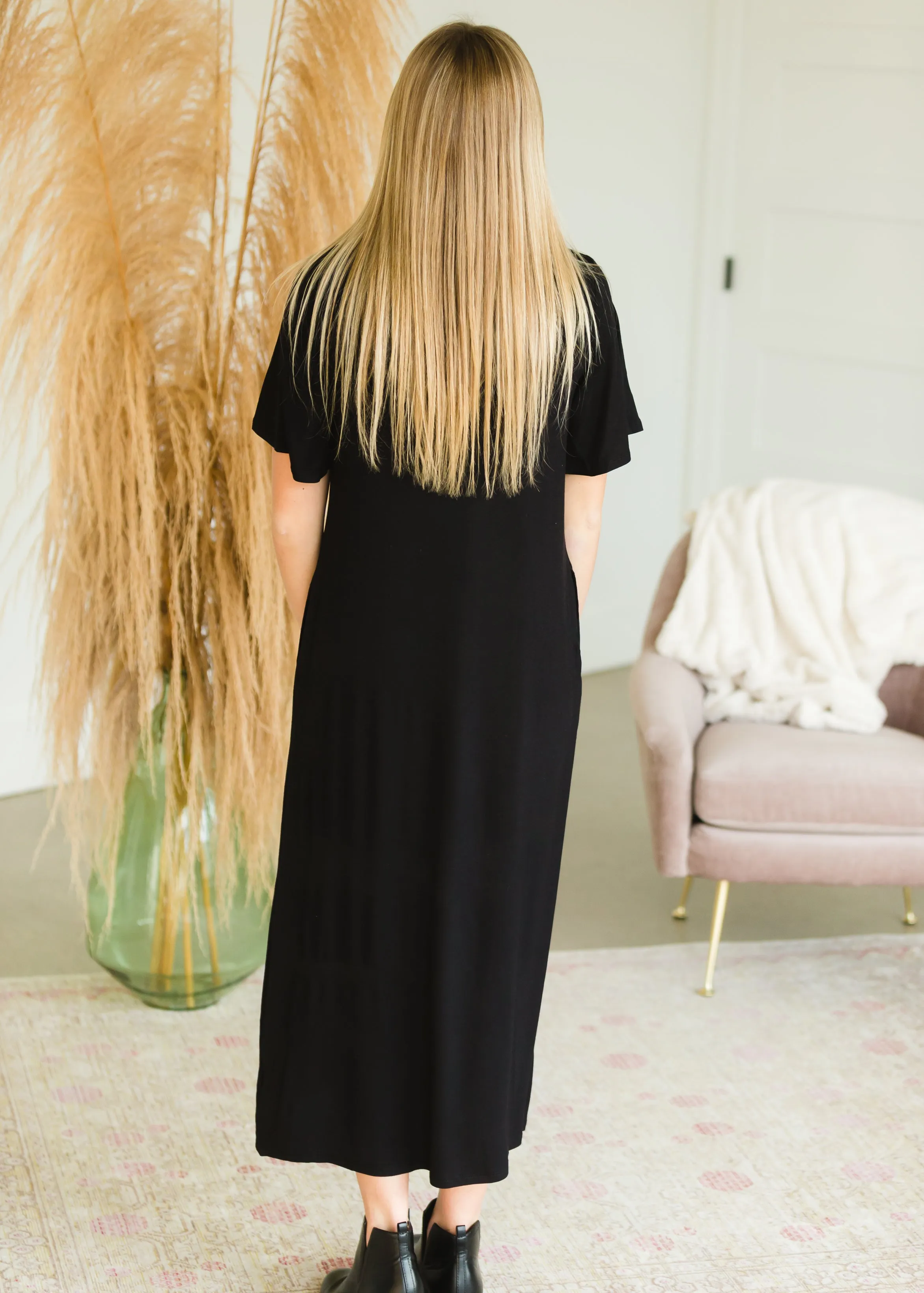 Black Bell Sleeve Maxi Dress - FINAL SALE