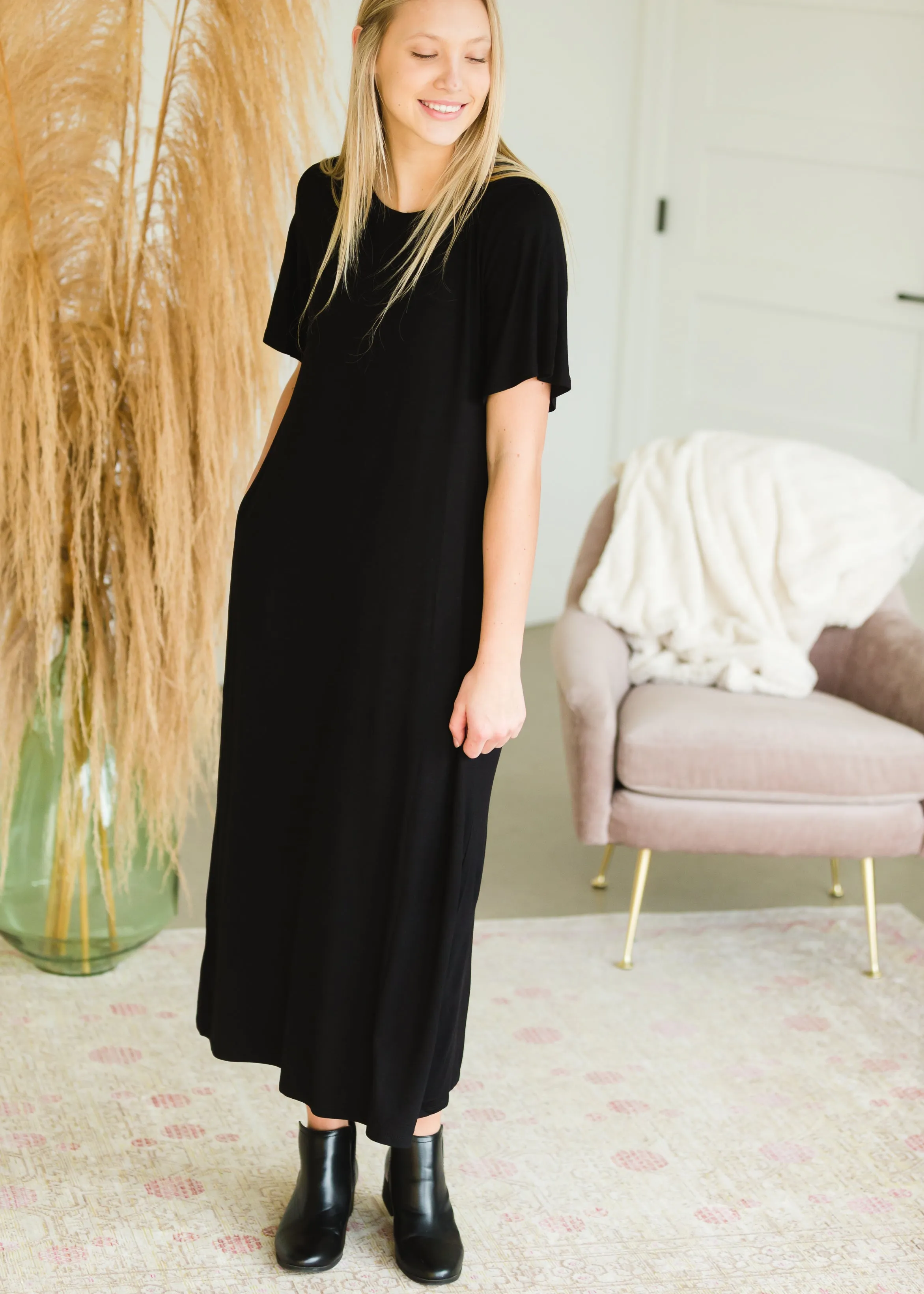 Black Bell Sleeve Maxi Dress - FINAL SALE