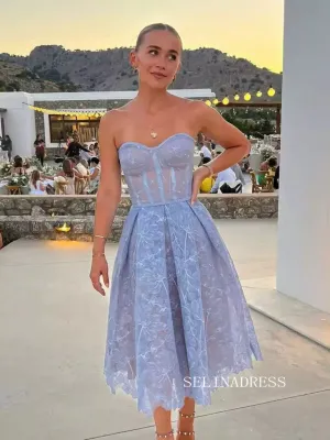 Cheap Sweetheart Lace Short Prom Dress Tea Length Homecoming Dress Formal Dresses jkw036