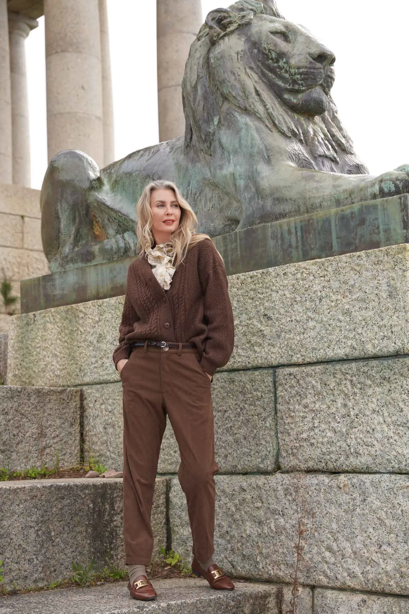 Dark Brown Cable Cardi