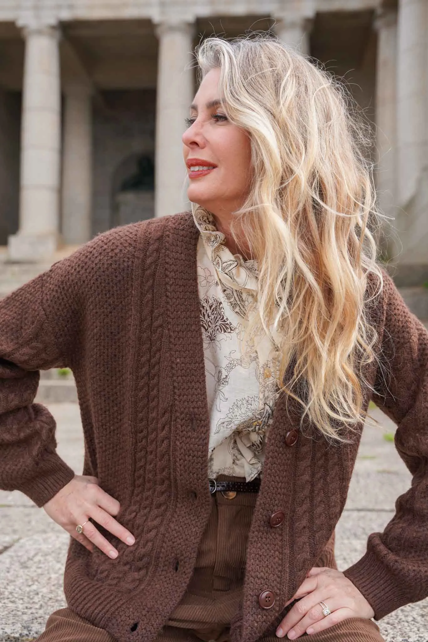 Dark Brown Cable Cardi