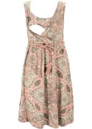 Maternity/nursing dress made of environmentally friendly viscose Bpc Bonprix Collection red