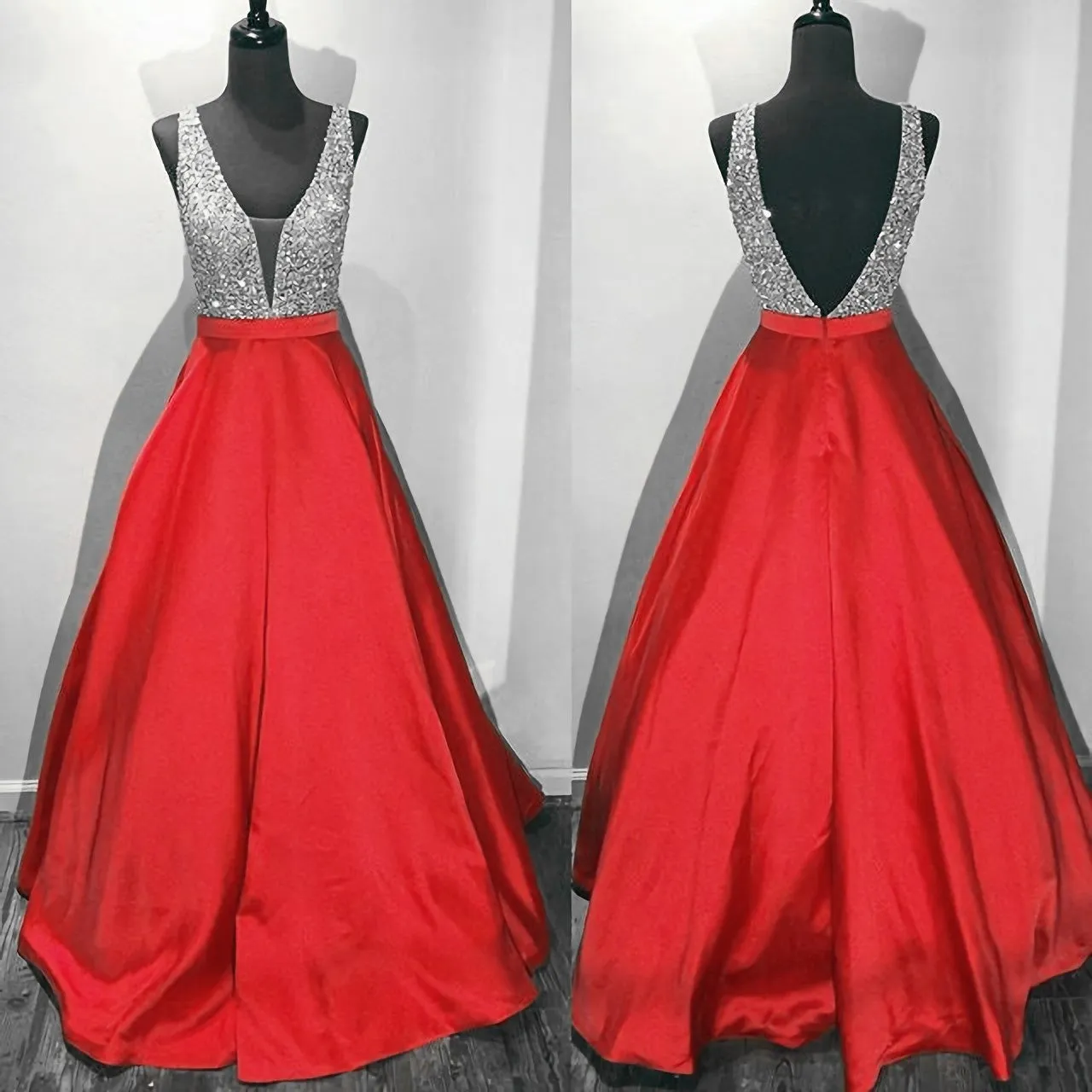New Arrival Prom Dress Modest Prom Dress Long Satin V Neck Royal Blue Prom Dresses Ball Gowns 2025