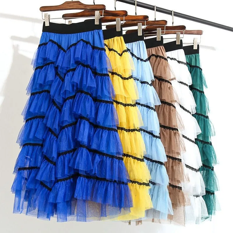 Pre Order:  Ruffled Maxi Layered Cake Skirt