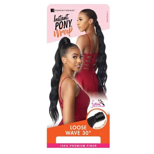 SENSATIONNEL SYNTHETIC PONYTAIL INSTANT PONY WRAP- LOOSE WAVE 30"