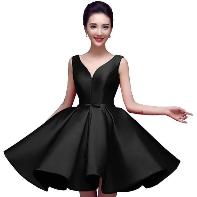 Short Cocktail Dress- Gold/Red/Pink/Black/Blue/Green/White colors