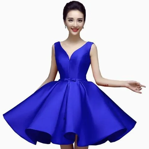 Short Cocktail Dress- Gold/Red/Pink/Black/Blue/Green/White colors