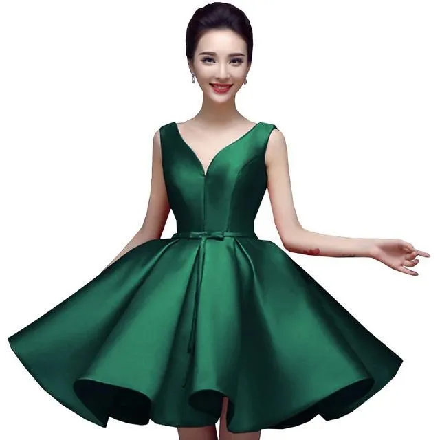 Short Cocktail Dress- Gold/Red/Pink/Black/Blue/Green/White colors