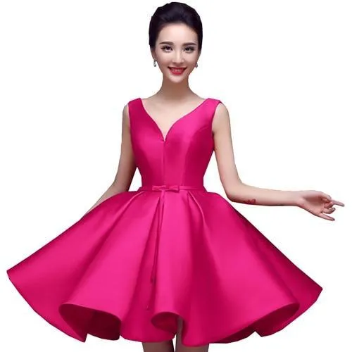Short Cocktail Dress- Gold/Red/Pink/Black/Blue/Green/White colors