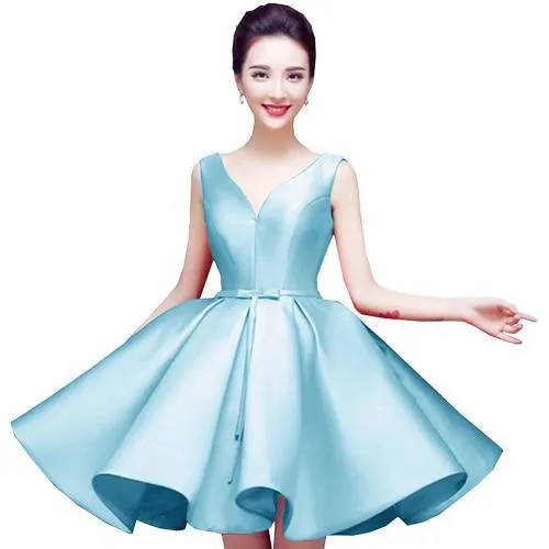 Short Cocktail Dress- Gold/Red/Pink/Black/Blue/Green/White colors