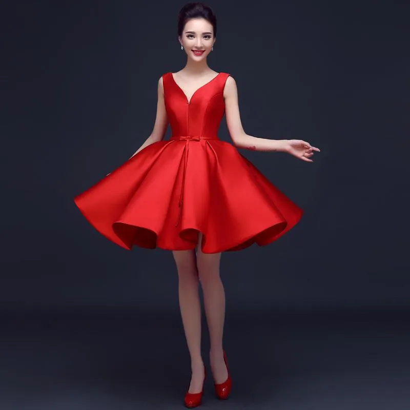 Short Cocktail Dress- Gold/Red/Pink/Black/Blue/Green/White colors