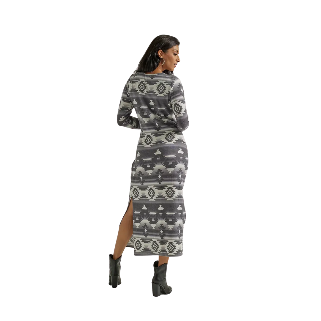 Wrangler Women's Retro Aztec Long Punchy Grey White Dress